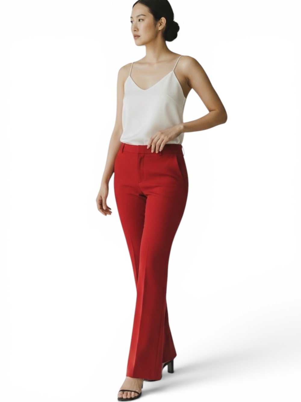 Express Editor Flare Leg Dress Pants Red Size 12 NWT Low Rise Patriotic